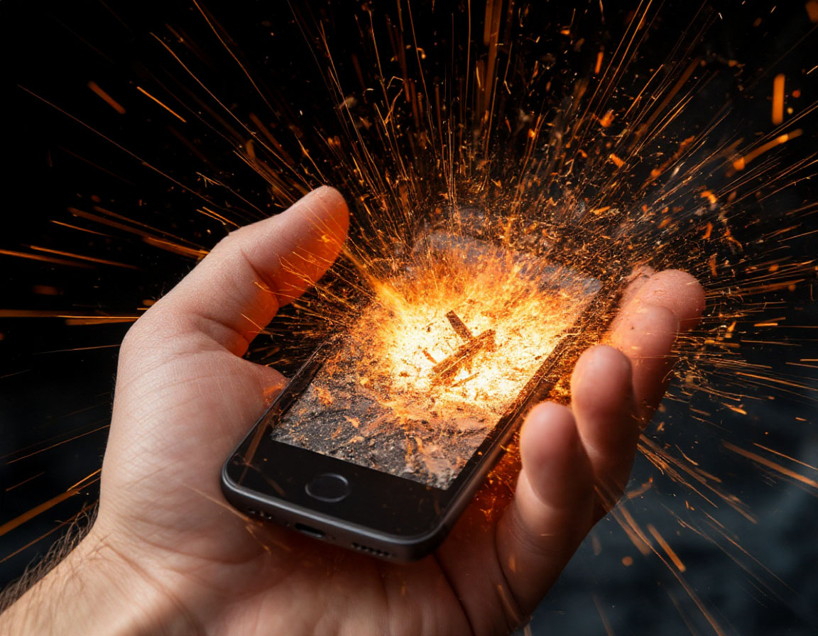 У саратовца в руках взорвался телефон